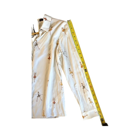 Zara Cream Ballerina Blouse with Tiny Black Bow Tie - Picture 7 of 14